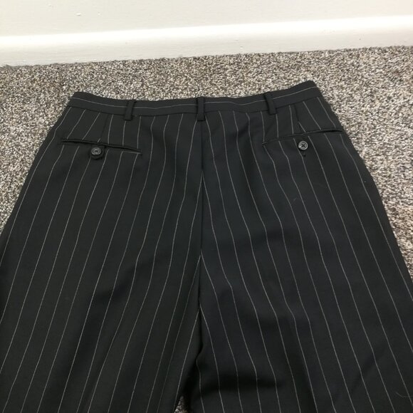 Vintage Polo Ralph Lauren Suit 38R Flannel Wool Chalk Striped 33x29 USA Made - Picture 16 of 16